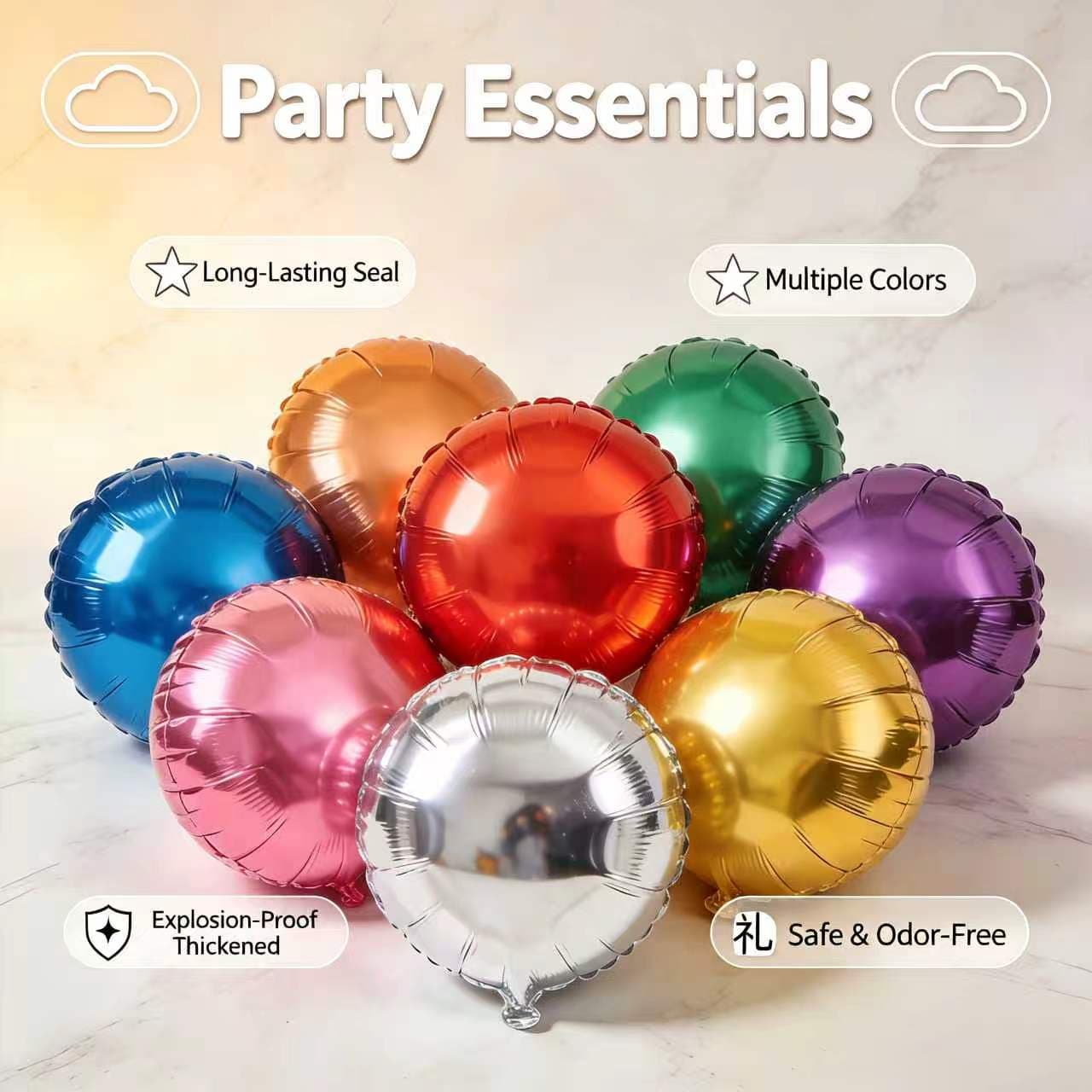 18 дюймдік дөңгелек фольга Mylar шарлары