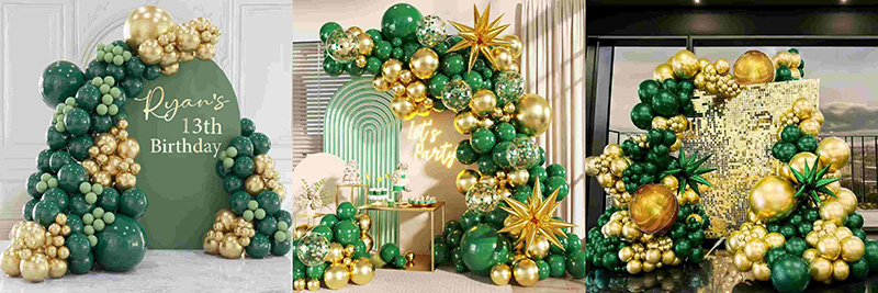 Green and Gold Balloon Arch