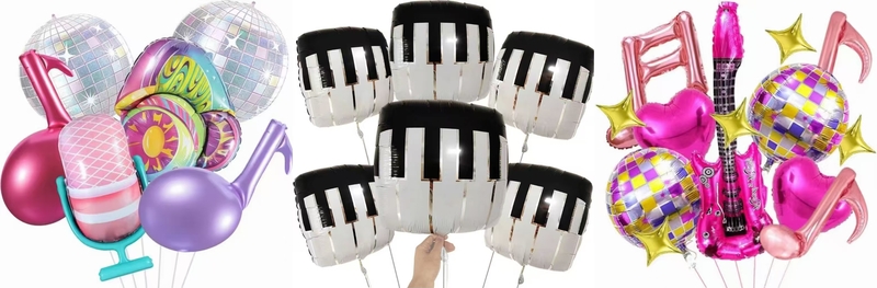 Music foil balloon small set